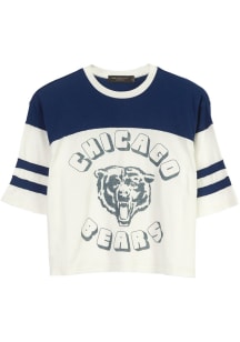 Junk Food Clothing Chicago Bears Womens White Hail Mary Short Sleeve T-Shirt