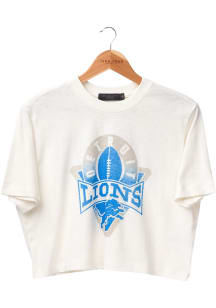 Junk Food Clothing Detroit Lions Womens White Mock Short Sleeve T-Shirt