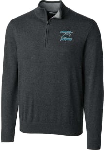 Cutter and Buck Carolina Panthers Mens Charcoal HISTORIC Lakemont Long Sleeve Qtr Zip Pullover