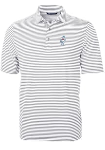 Cutter and Buck Houston Texans Mens Grey Historic Virtue Eco Pique Stripe Short Sleeve Polo
