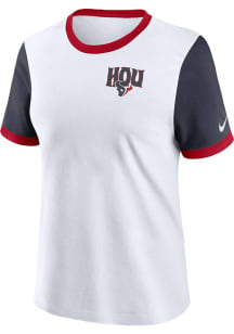 Nike Houston Texans Womens White Rewind Ringer Short Sleeve T-Shirt
