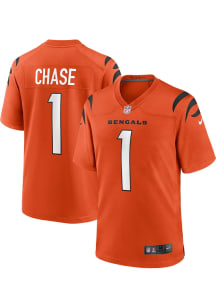 Ja'Marr Chase  Nike Cincinnati Bengals Orange Alternate Game Football Jersey