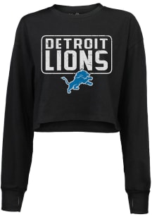 Detroit Lions Womens Black Zap It LS Tee
