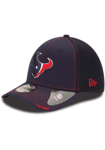 New Era Houston Texans Mens Navy Blue Team Neo 39THIRTY Design Flex Hat