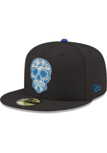 New Era Detroit Lions Mens Black Sugar Skull 59FIFTY Iconic Fitted Hat