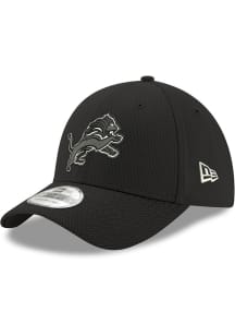 New Era Detroit Lions Mens Black Primary Logo Shadow Neo 39THIRTY Flex Hat